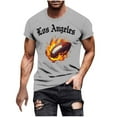 thumbnail image 2 of TaTaai T-Shirt Imprimé pour Hommes Manches Courtes Col Rond Ample Léger pour Printemps Été Sport Cadeau, 2 of 5
