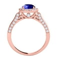 thumbnail image 3 of Mauli Jewels Engagement Rings for Women 1.35 Carat Halo Tanzanite and Diamond Engagement Ring Crafted 4 Prong-Setting 14k Solid Rose Gold, 3 of 7