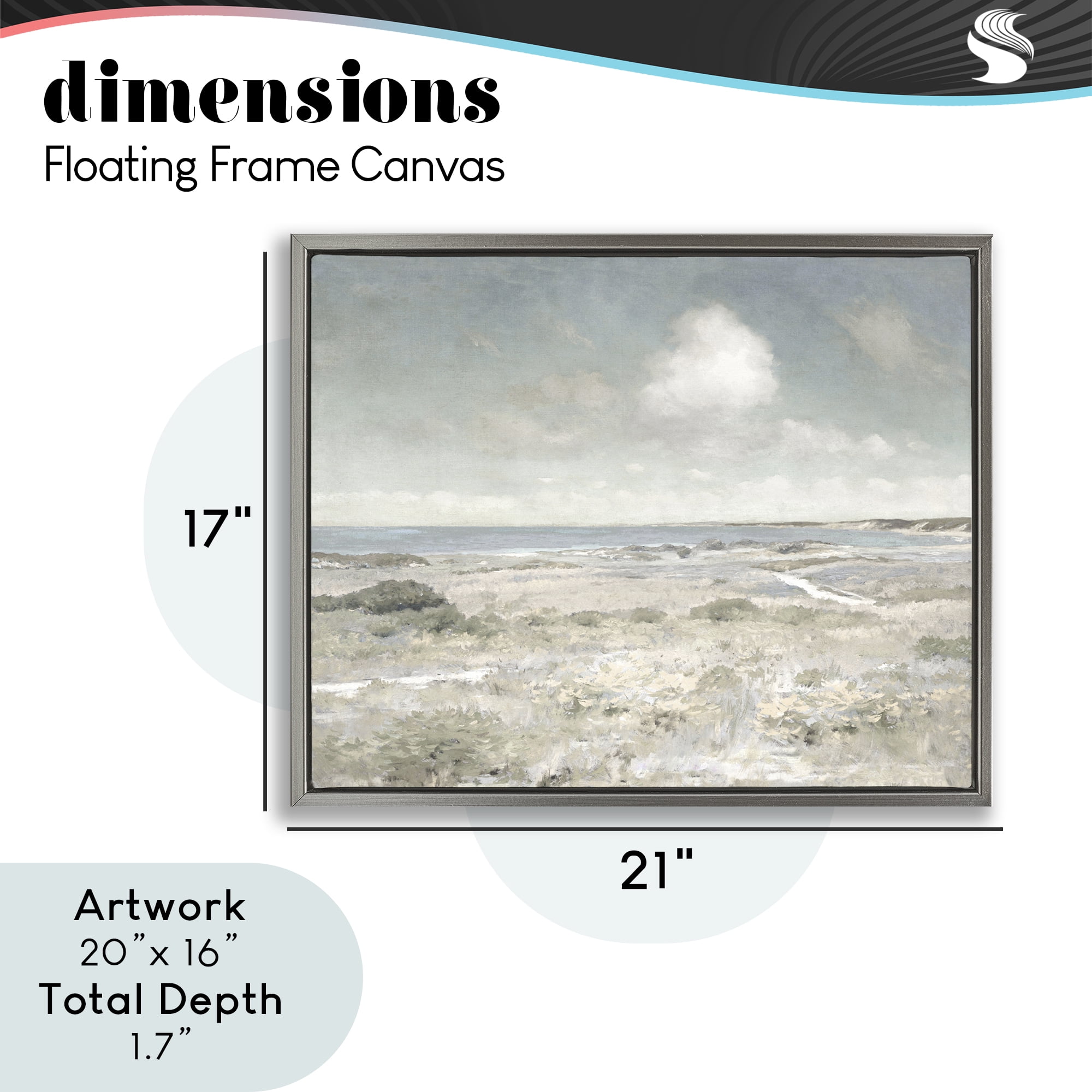 Stupell Industries By The Shore Neutrals Gray Framed Floater Canvas Wall Art, design by Christy McKee