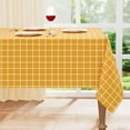 thumbnail image 1 of Rectangle Waterproof Fabric Table Cloth, Plaid Stain Resistant Polyester Tablecloth, Washable Cloth Table Cover for Fall Halloween Decor, Dining Room, Outdoor (60" x 84", Mustard Yellow), 1 of 6