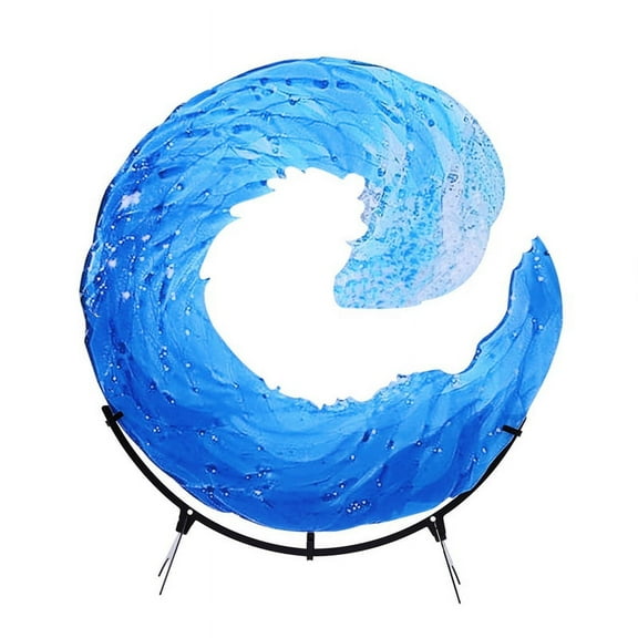 Acrylic Wave Sculpture Wave Desktop Blue Flower Statue Bedroom Home Gift Ornaments Decoration 12 X 12cm