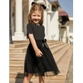 thumbnail image 3 of Oudiya Girls Tutu Belted Fluffy Black Dress Summer Party Wedding Flower Dress for Kids 3-11Y, 3 of 8