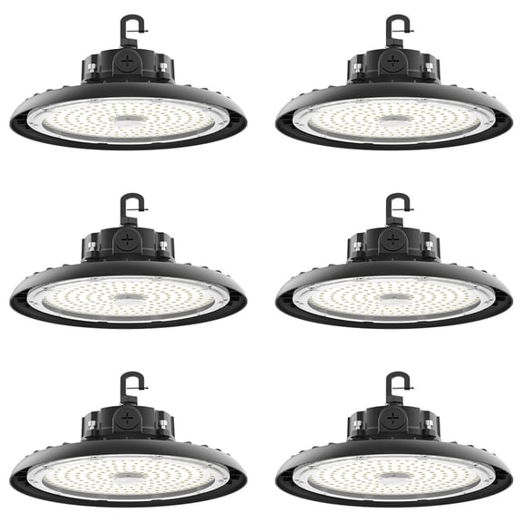 High Bay Lights LED UFO Light 240W LED Shop Lights 6000K IP65 Commercial Bay Lighting Fixture 43200 LM Super Bright, 5ft Cable Plug & Play for Warehouse Factory Garage Workshop Barn 6 Pack