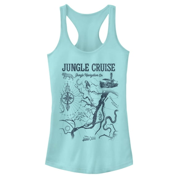 Junior's Jungle Cruise Map of the Jungle  Racerback Tank Top Cancun X Small