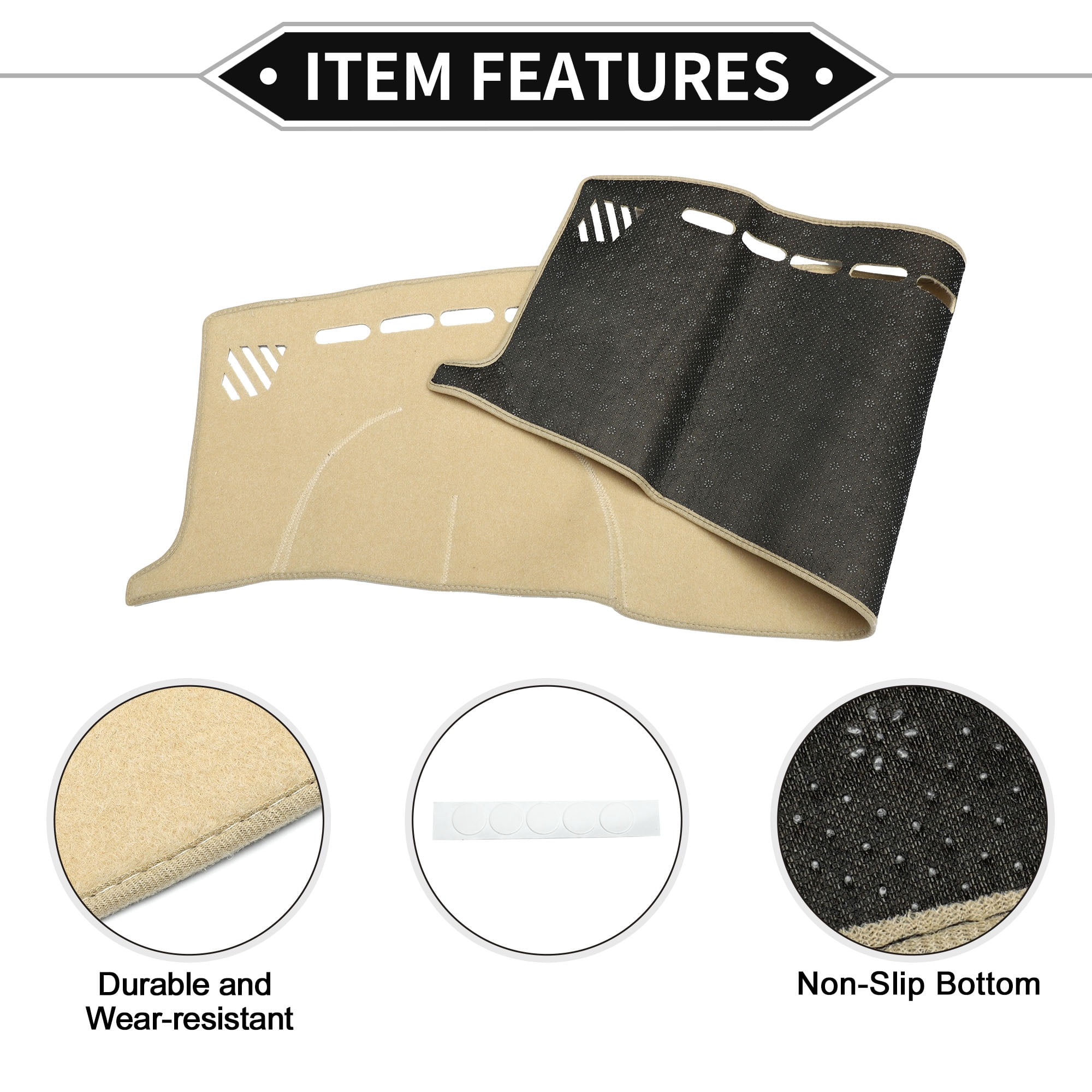 Dash Cover Compatible for PORSCHE PANAMERA 2010-2016, Non-Slip Polyester Silicone Beige Center Console Dashboard Cover Mat Pad Carpet