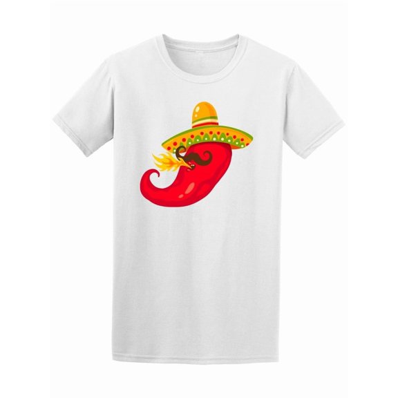 Chilli Pepper With Sombrero Tee Men's -Image by Shutterstock