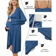 thumbnail image 3 of Avidlove Women Maternity Robe and Nursing Nightgown Sets for Hospitable Breastfeeding 3 in 1 Labor Delivery Nursing Dress Gown Bathrobe, 3 of 6