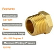 thumbnail image 2 of (6 Pack) 3/8 Inch NPT Male Brass Pipe Plug, Brass Outer Hex Thread Socket Pipe Fitting Plug, 2 of 6