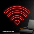 thumbnail image 3 of Glowneon Wifi Heart Neon Sign, Wifi Heart Led Light Wall Decor, 3 of 4