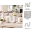 thumbnail image 5 of Loopy U-Shaped Vase for Modern Living Room Decor - Ceramic Flower Vase for Home, Bedroom, and Office Table Accents - Accent Display for House Dining Room Centerpiece and Mantel - 6", White, 5 of 14