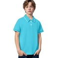 thumbnail image 3 of Little Boys' Polo Shirt Light Blue Boys Uniform Shirts Rugby Button Down Shirt Short Sleeve Polo Shirts Boys Polo Shirts Size 5-6 Years, 3 of 3