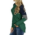 thumbnail image 3 of Women Loose T-Shirt Pullover Long Sleeve Splice Patchwork Blouse Women Stripe Flowy Top Casual Loungewear Basic Tee Tops, 3 of 6