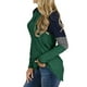 thumbnail image 3 of VISgogo Mujer Casual Patchwork Camiseta, Otoño e Invierno Rayas Manga Larga Cuello Redondo Jersey VISgogo moda, 3 of 6
