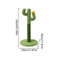 thumbnail image 3 of Scratching Post for Cats, Cat Accessories for indoor Cats, Cactus Shape, Sisal Covering, interactive Cat toy Ball, Base 12 in, 28 in Height, Green, 1 Pc, 3 of 5