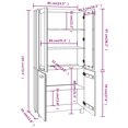 thumbnail image 4 of vidaXL Highboard HAMAR Solid Wood Pine Light Grey, 4 of 5