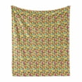 thumbnail image 1 of Colorful Soft Flannel Fleece Blanket, Scandinavian Leaves and Flowers Pattern with Rainbow Colors Classic Floral Design, Cozy Plush for Indoor and Outdoor Use, 70" x 90", Multicolor, by Ambesonne, 1 of 6