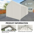 thumbnail image 4 of 12x20 Heavy Duty Portable Carport Shelter for Vehicles, Outdoor Equipment Storage, All-Weather Protection Garage Tent with Easy Setup White, 4 of 5