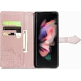 thumbnail image 3 of Case for Samsung Galaxy Z Fold 5 Wallet Case with Card Slots Kickstand Leather Foldable Magnetic Closure Shockproof Protective Phone Case for Samsung Galaxy Z Fold 5. Mandala Rose Gold, 3 of 16