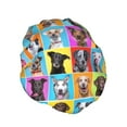 thumbnail image 2 of Disketp Cute Dogs Collage Shower Caps,Reusable Shower Cap For Women, Double Layer Waterproof Hair Cap, Large Size For All Hair Lengths,For Girls Spa Home Salon Use, 2 of 9