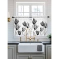 thumbnail image 2 of Black Grey Tulip Tier Curtains 36 Inch Length,Sheer Curtains for Bedroom Living Room Window Flower Floral Modern Minimalist White Small Half Window Kitchen Curtains & Drapes 27.5"x36" 2 Panels, 2 of 6