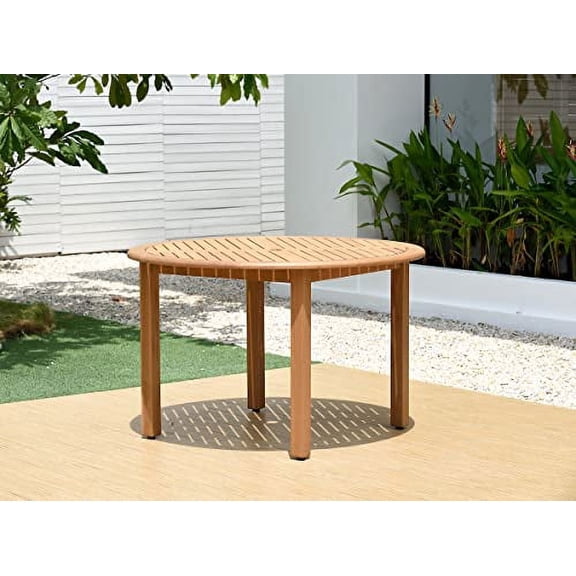 International Home Miami Teak Finish Patio Dining Table
