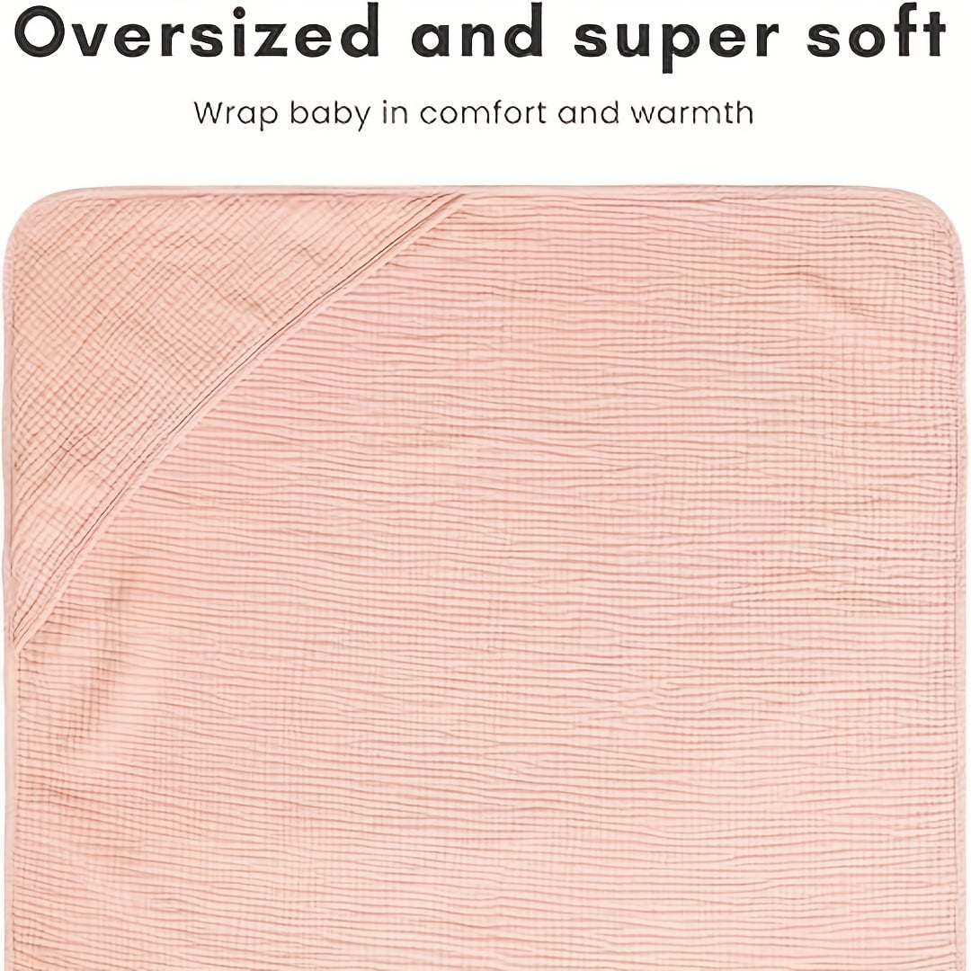 2-Pack 100% Cotton Muslin Hooded Baby Towels, Ultra-Soft & Absorbent Bath Towels with Hood for Newborns & Infants ( 30" x 30")