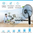 thumbnail image 2 of Simple Deluxe Oscillating 16″ Adjustable 3 Speed Pedestal Stand Fan with Remote, 2 of 7