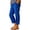 Blue, variant on Pants for Women Blue Cotton And Linen Casual Loose Solid Elastic Waist Pocket Straight Leg Pants Pants XXXL
