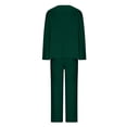 thumbnail image 5 of Hanerdun Women 2PCS Pajamas Set Female Pockets Nightwear Sleepwear Dark Green XL, 5 of 5