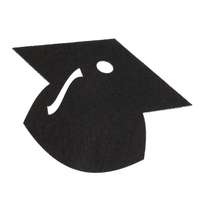 mbolo de Sombrero de Graduación Posavaso de Botella Adornos Decorativos Graduación Negro Gloria Estera de la taza