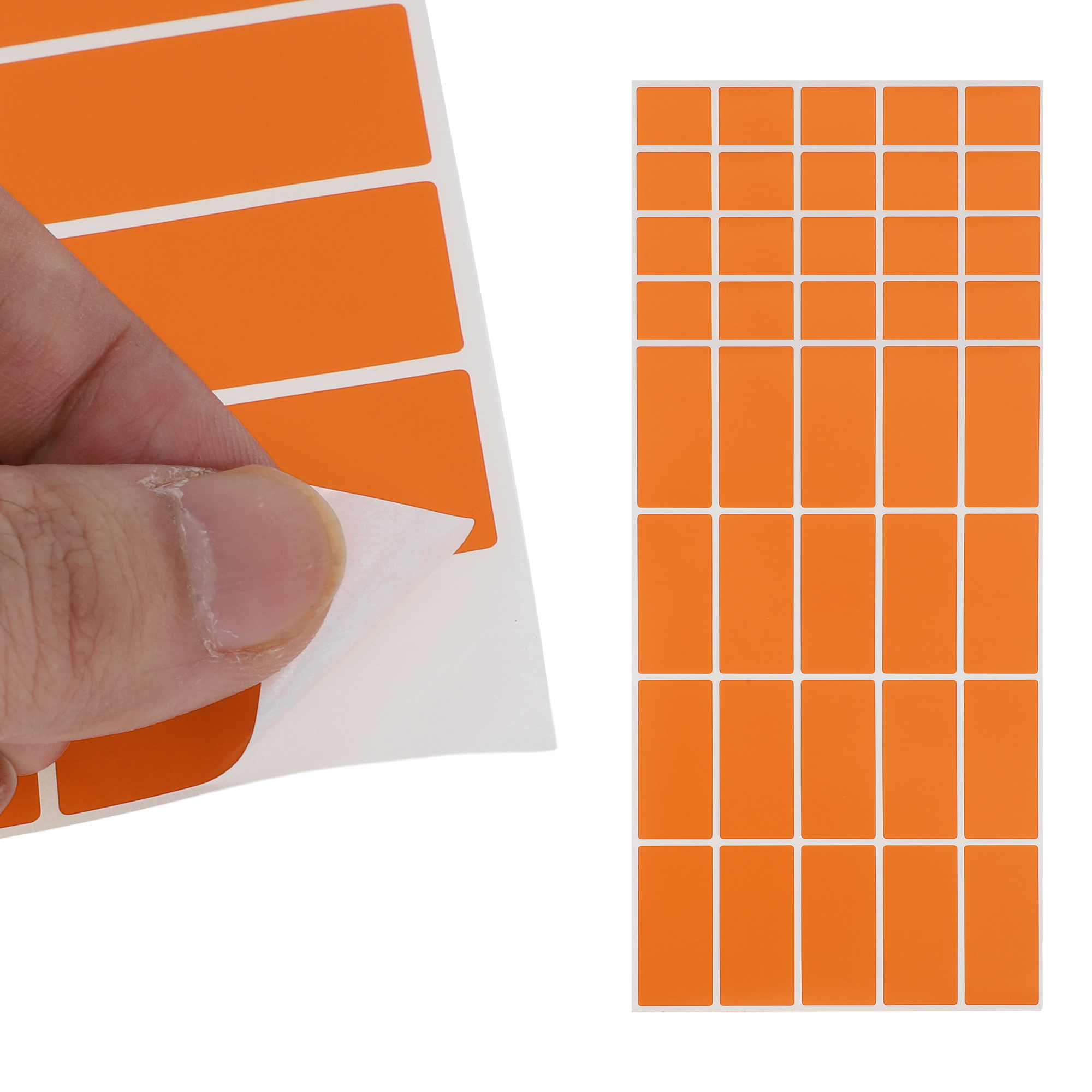 Unique Bargains Handwritable Rectangle Gift Stickers 1.57"x0.75" 20 Pcs Orange