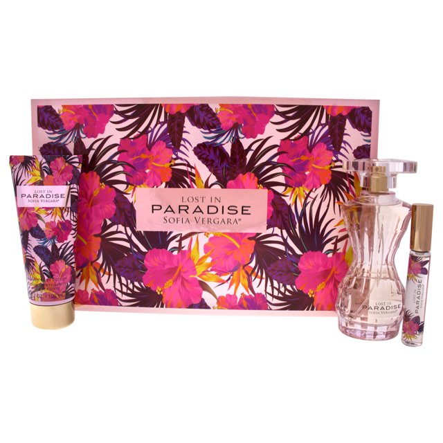 Sofia Vergara 3.4oz EDP Spray, 10ml EDP Roller Ball, 3.4oz Loción corporal Perdido en el paraíso 3 Pc Gift Set Sofia Vergara Sofia Vergara 3.4oz EDP Spray, 10ml EDP Roller Ball, 3.4oz Loción corporal 3 Pc Gift Set