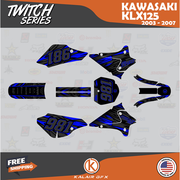 Kalair GFX Graphics Kit for Kawasaki KLX125 (2003-2007) Twitch Series