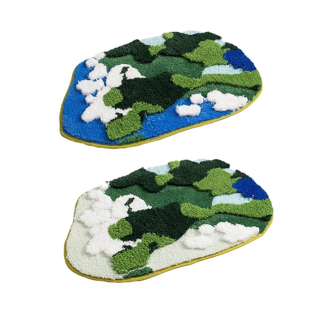Abbracc 2x Bath Mat Carpet Pad Washable Comfortable Absorbent Non Slip Bathroom Rug