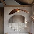 thumbnail image 5 of Arturesthome Curve Leaf Wooden Pendant Lamp Hanging Light Pendant Light House Bar Hotel Homestay Walnut Color Chandelier, 5 of 11