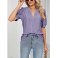 thumbnail image 2 of Womens Summer Tops, V Neck Ruffle Sleeve Blouses, Short Sleeve Casual Tops T-shirts, 2 of 4