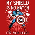 thumbnail image 2 of Girl's Marvel Captain America No Shield For Your Heart  Graphic Tee Red Large, 2 of 5