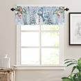 thumbnail image 7 of Blue Snowman Kitchen Curtains and Valances Set, Winter Christmas Tree Birds Snowflake Stocks Rod Pocket Window Valance Window Curtain Panels for Living Room Bedroom Laundry, 27.5x24in, 3 Pieces, 7 of 7
