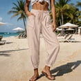 thumbnail image 2 of Levmjia Women's Striped Jogger Pants High Waisted Casual Loose Fit Elastic Waist Drawstring with Pockets Wide Leg Pants for Women, 2 of 9