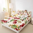 thumbnail image 4 of Feelyou Cartoon Cherry Fruit Bed Sheets for Kids, Fashion Buffalo Plaid King Sheets, Coconut Tree Sheet Set, Breathable Home Decor, 4-Piece, 4 of 7