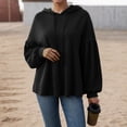 thumbnail image 6 of larppty Womens Oversized Hoodies Sweatshirts Casual Lantern Long Sleeve Drawstring Peplum Hem Loose Hooded Pullover Tops Fall Outfits (Black, XXL), 6 of 6