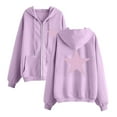 thumbnail image 2 of Njoeus Women's Classic Fitted Zip Up Hoodie Lightweight Long Sleeve Hooded Jackets for Women Teen Girls Cute Basic Casual Sweatshirts with Pockets Purple S, 2 of 3