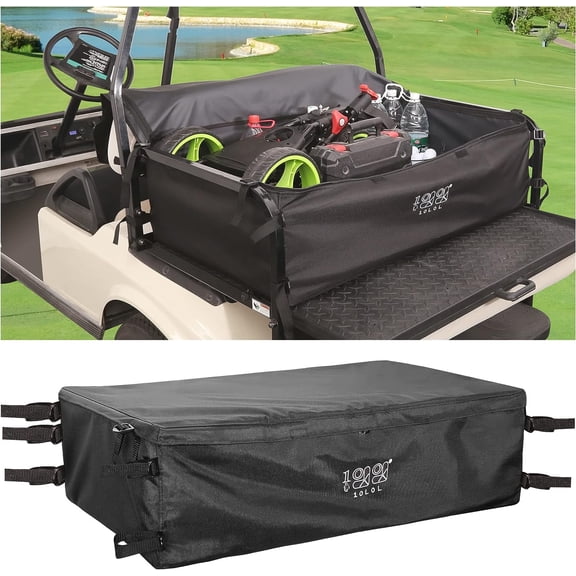 10L0L Golf Cart Cargo Bag for 4 Passenger Golf Carts, Golf Car Storage Bag Grocery Shopping Bag for EZGO TXT/RXV, Club Car DS/Precedent, Yamaha Golf Cart Accessories