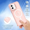 thumbnail image 5 of for iPhone 12 Case [ Compatible with MagSafe ] with Metal Bling Camera Lens Cover Skin Sensation Magnetic Crystal Clear & Matte Bumper Silicone Shockproof Case for Girls and Women -Pink, 5 of 6