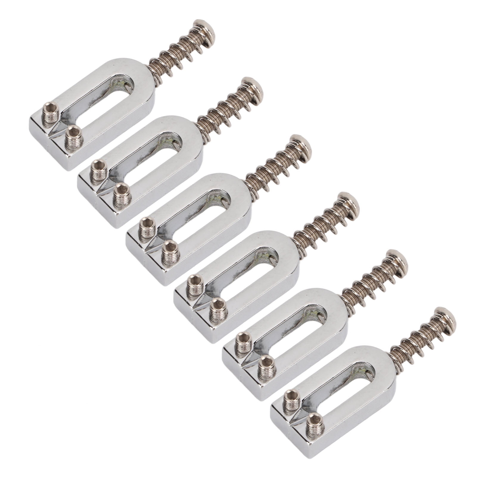 Bridge Saddle, Standard Size 6Pcs Electric Guitar Saddles Block Metal