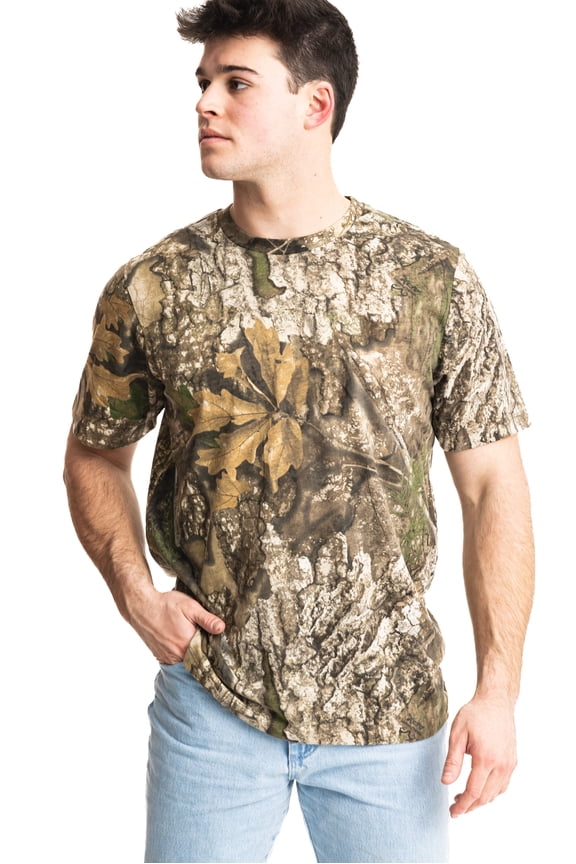Men's Short Sleeve Cotton T-Shirt APX Camo Pattern, Lightweight Outdoor Tee, Soft & Breathable Hunting Shirt | Size 2X