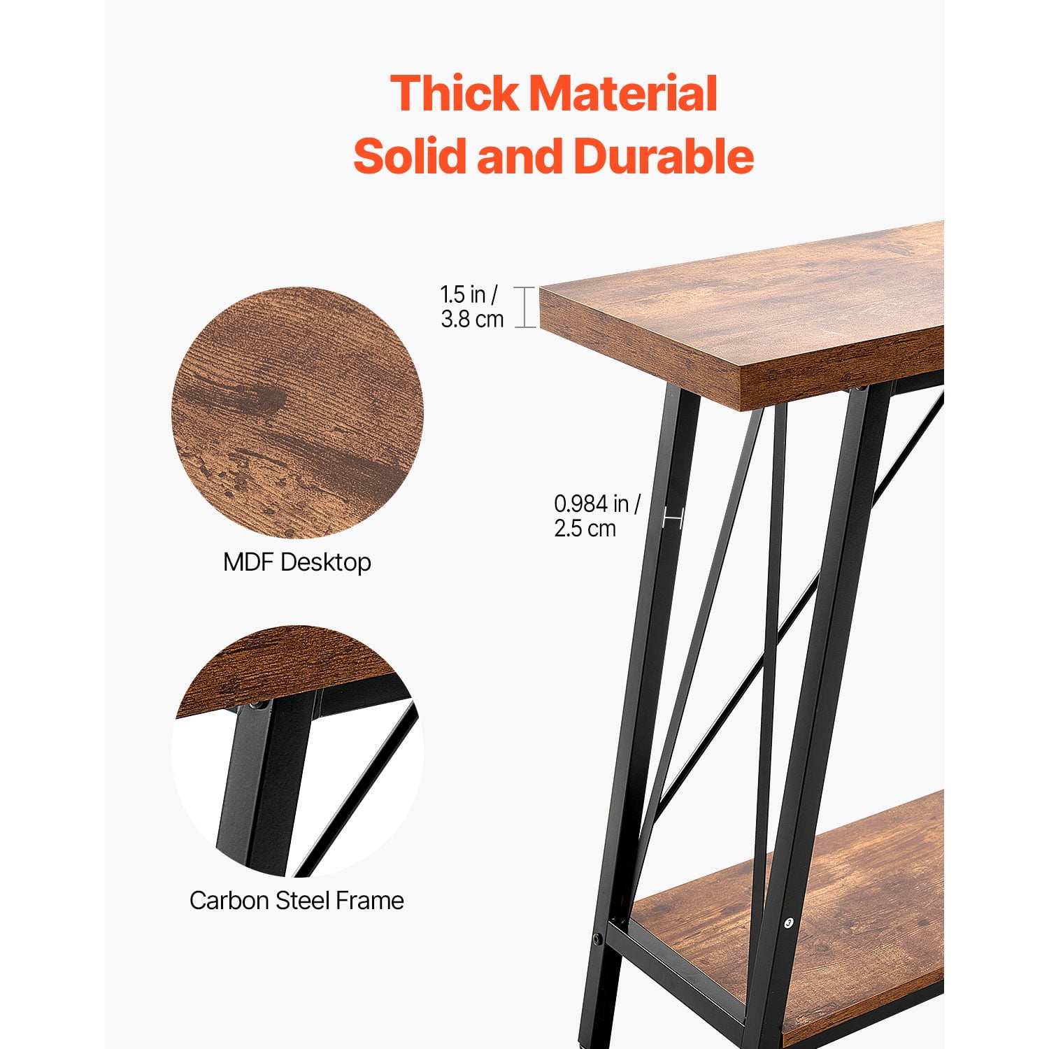 KFFKFF Slim Profile Sofa Console, 70.9 inches Long Table for Behind Couch, Dual-Level Entryway Stand and Slender Hallway Furniture, Thin Sofa Table with Metallic Structure, Suitable for Foyer