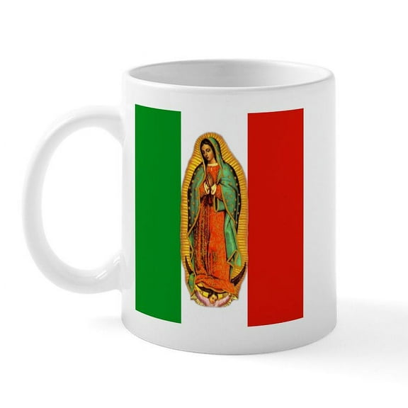 CafePress - Virgen De Guadalupe Mexican Flag Mug - 11 oz Ceramic Mug - Novelty Coffee Tea Cup
