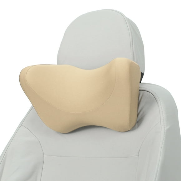 Almohada para reposacabezas Unique Bargains, almohada ergonómica y cómoda para soporte de cuello, poliéster, espuma viscoelástica, ancho ajustable, albaricoque, 1 pieza para viajar.