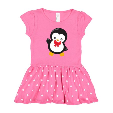 

Inktastic Christmas Penguin Penguin with Bow Tie Xmas Gift Toddler Girl Dress